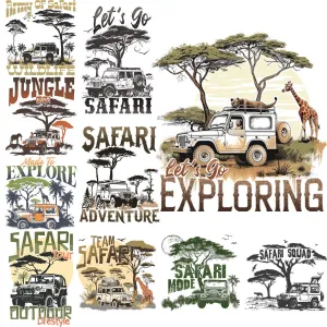 9 Safari Adventure Lovers Designs Bundle PNG