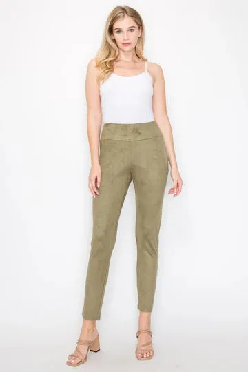 Annelise Suede Pant | Olive