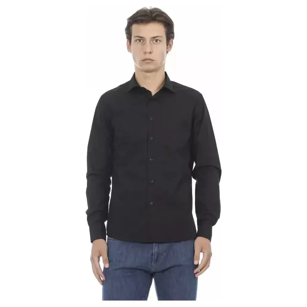 Baldinini Trend Black Cotton Men Shirt