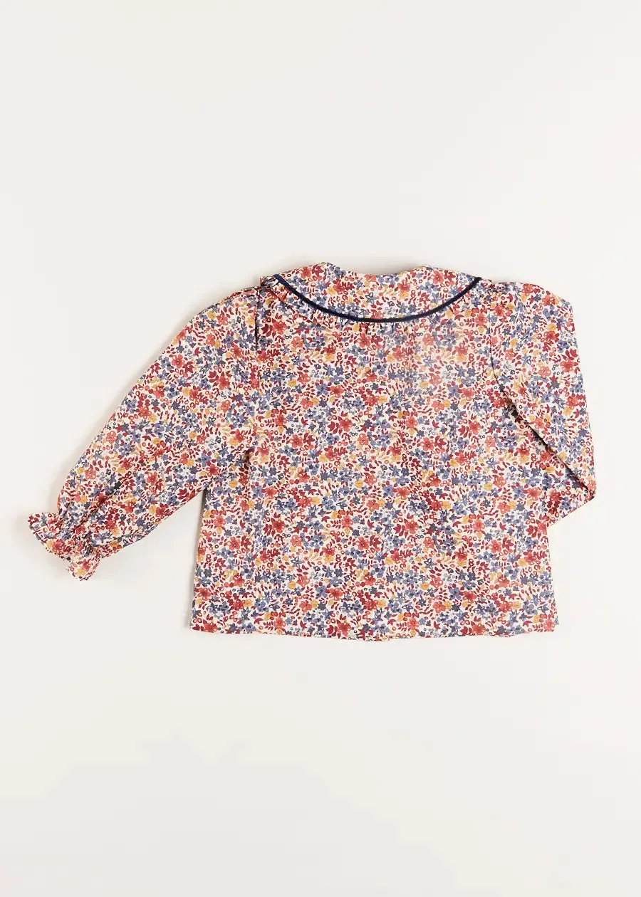 Beatrice Floral Long Sleeve Blouse in Caramel (4-10yrs)