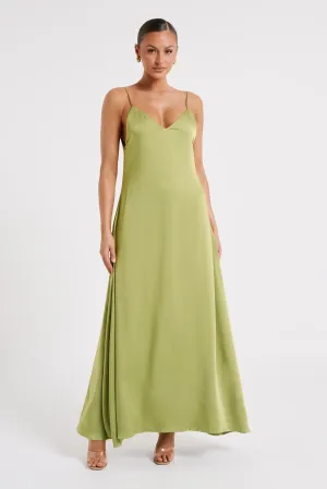 Beatrice Flowy Maxi Dress - Parakeet Green