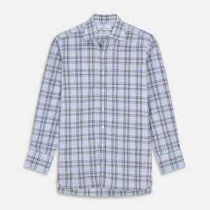 Blue and Yellow Check Cotton Regular Fit Mayfair Shirt