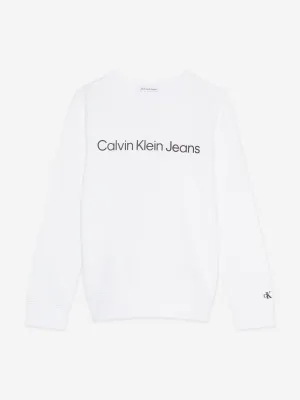 Calvin Klein Kids Logo Sweatshirt in White