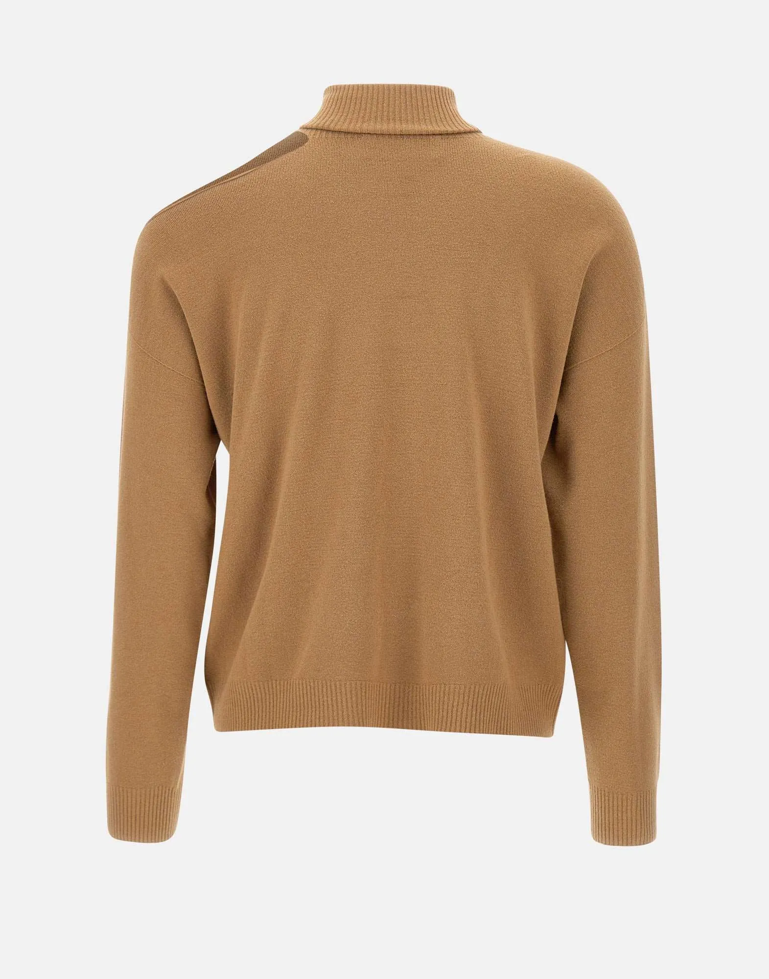 Camel Viscose-Angora Cut-Out Sweater