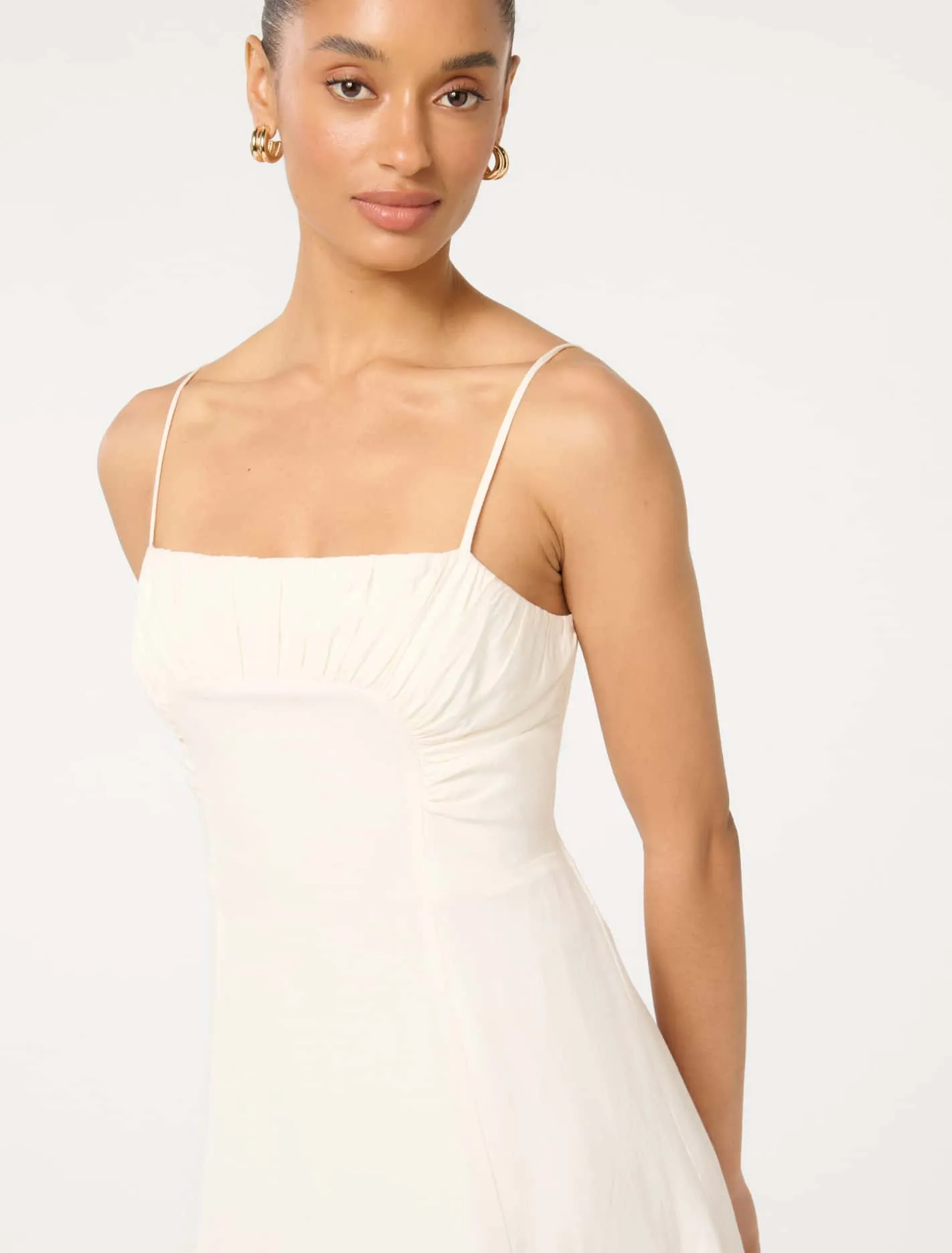 Camilla Petite Strappy Ruched Midi Dress