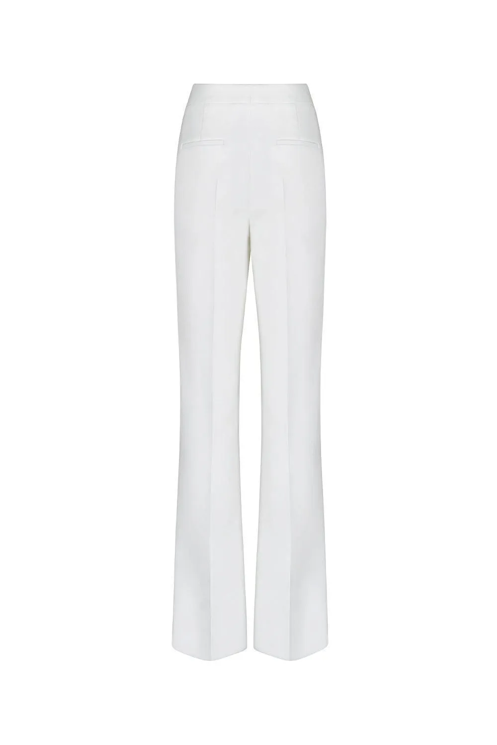 Cardiff Straight Ribbed Crepe Floor Length Pants