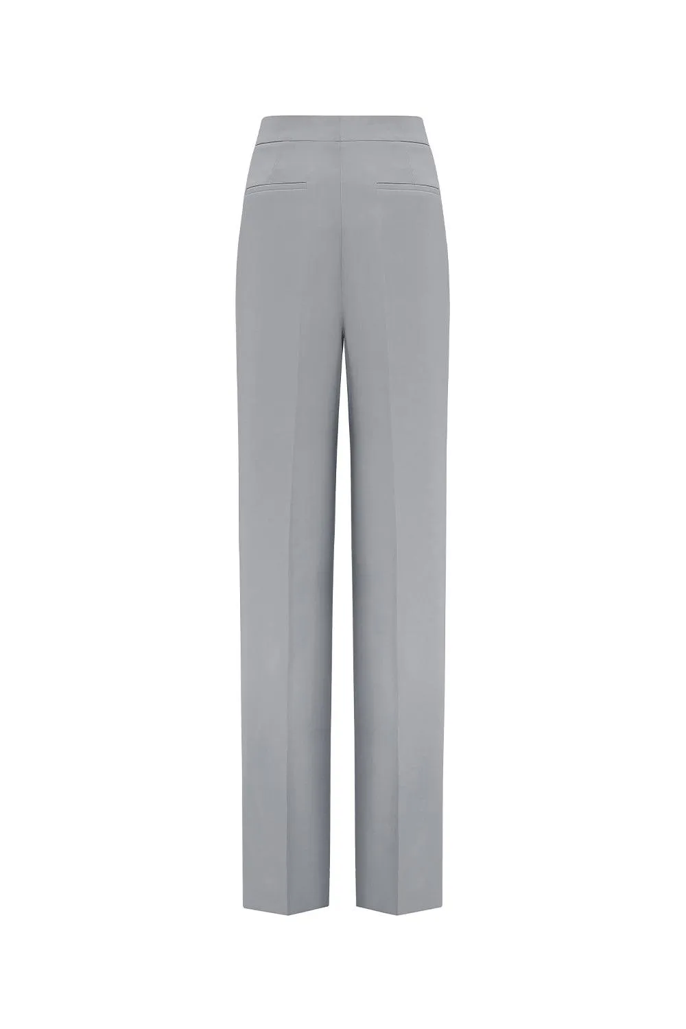 Cardiff Straight Ribbed Crepe Floor Length Pants