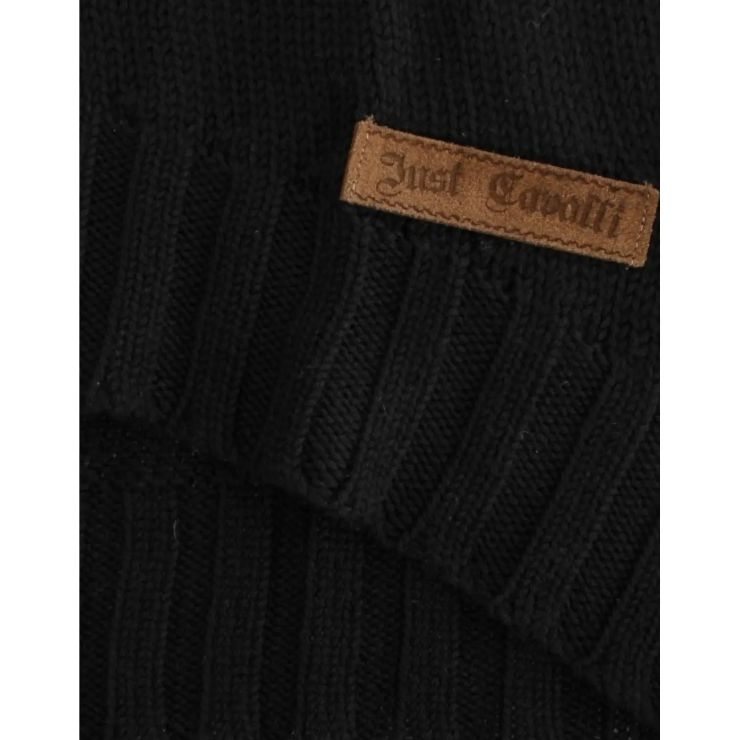 Cavalli Alluring Black Knitted Crew Neck Sweater