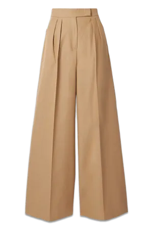 Corte Pleated Cotton-Canvas Wide-Leg Pants