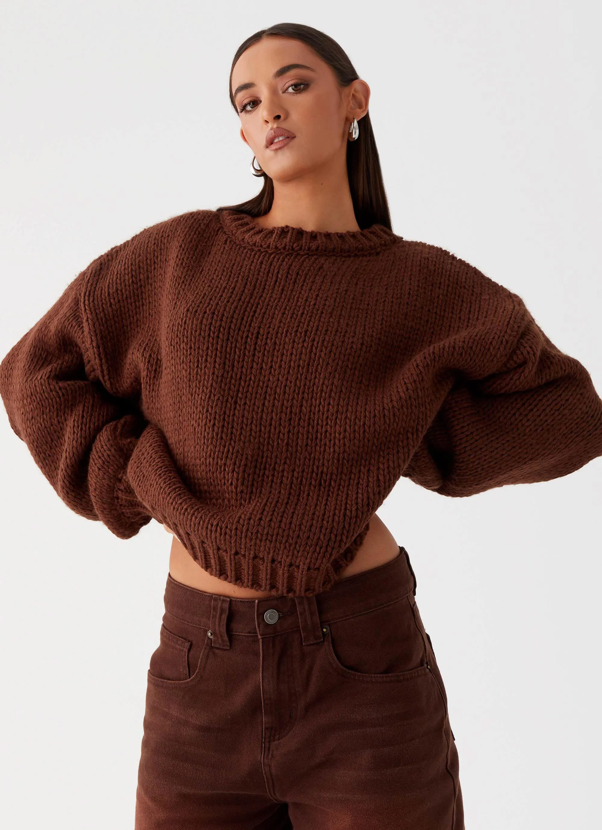 Costella Knit Sweater - Brown