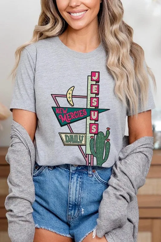 Daily Jesus Motel Sign  Graphic T Shirts