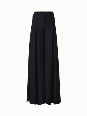 Extra Wide Palazzo Pants in Wool Gabardine