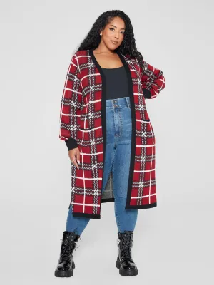 Fashion To Figure - Marguerite Plaid Cardigan Sweater