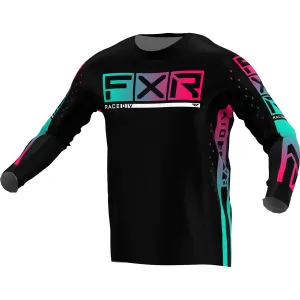 FXR  Minty Re-Fresh Black Youth Podium Pro Jersey Longsleeve Lightweight Slim Fit