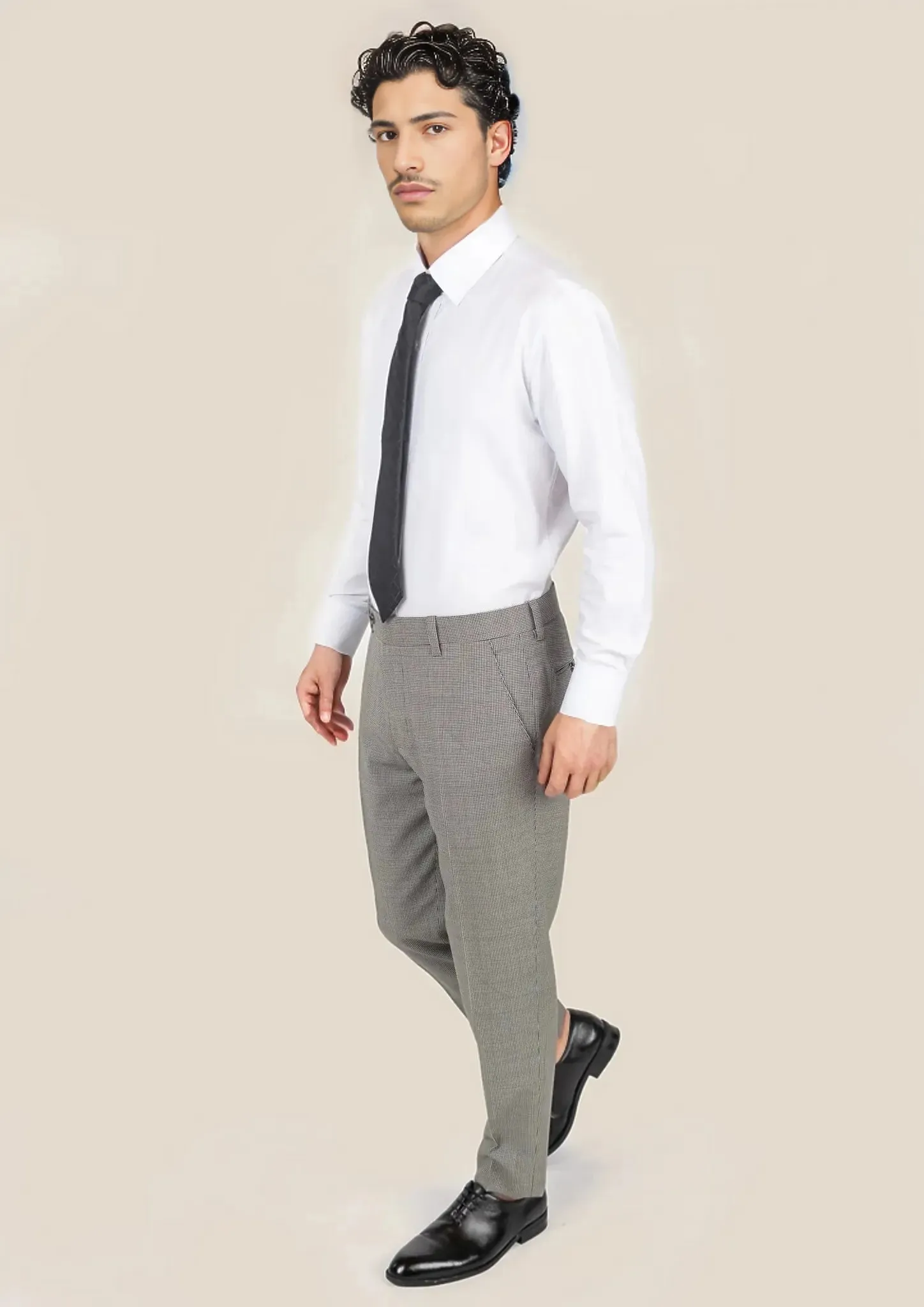 Grey Houndstooth Pants