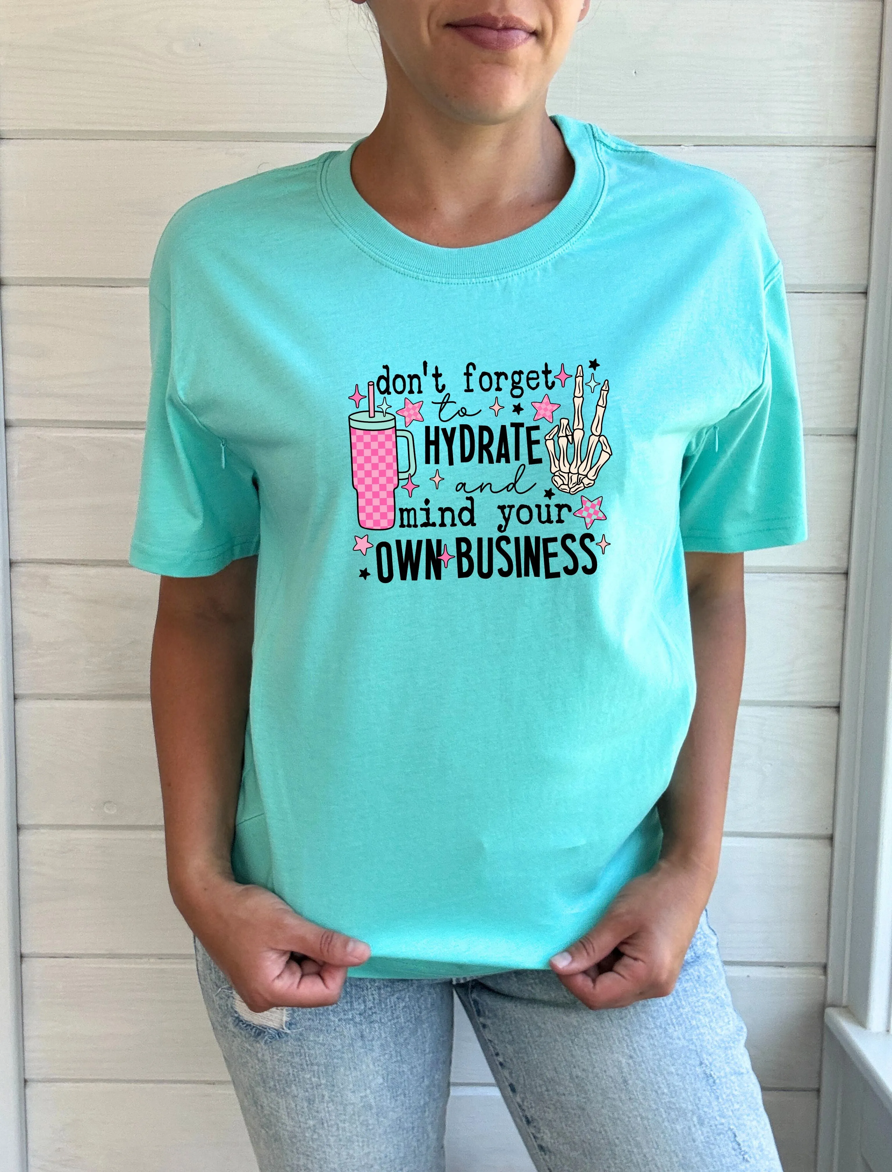 Hydrate & Mind Your Business Solid Comfort Tee