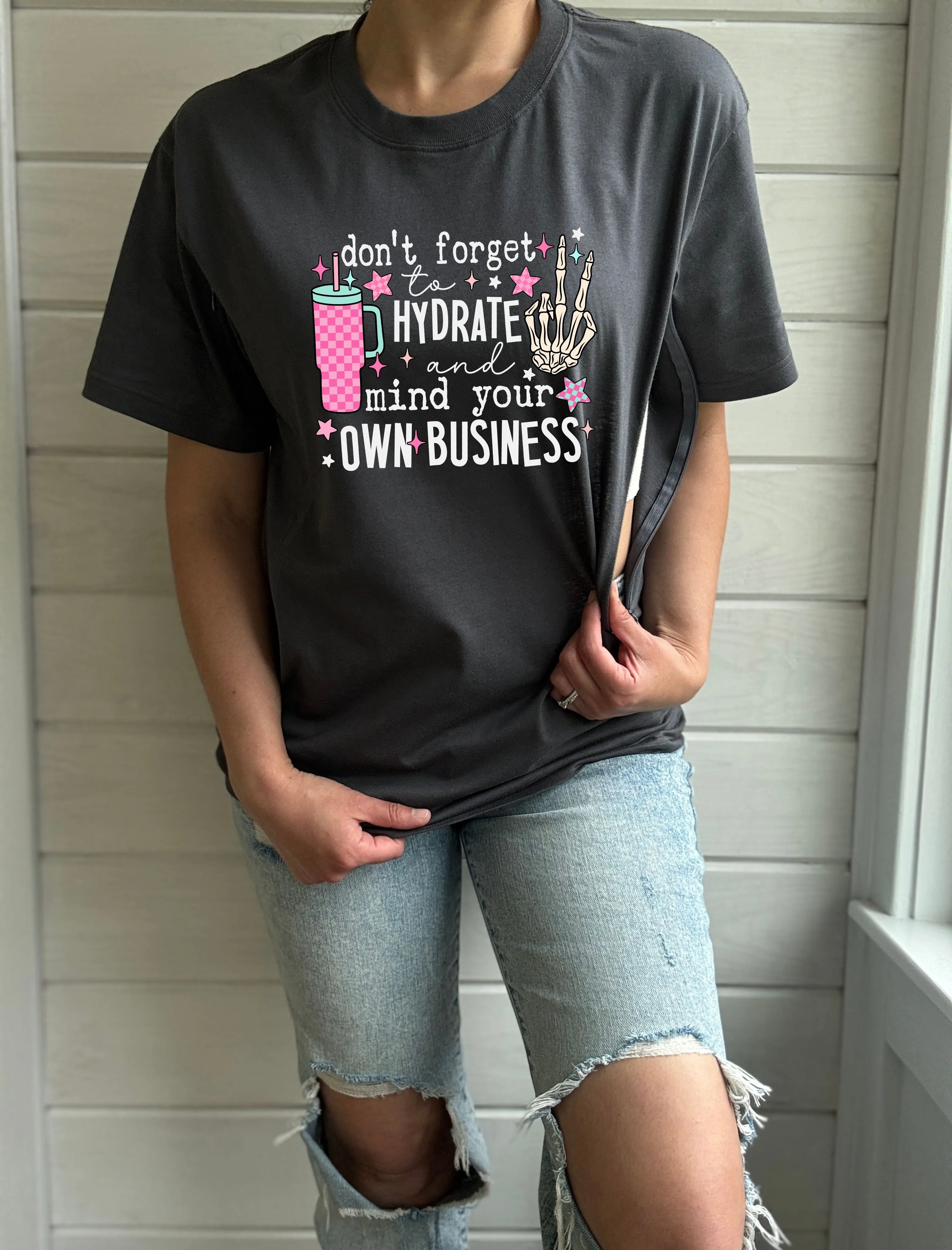 Hydrate & Mind Your Business Solid Comfort Tee