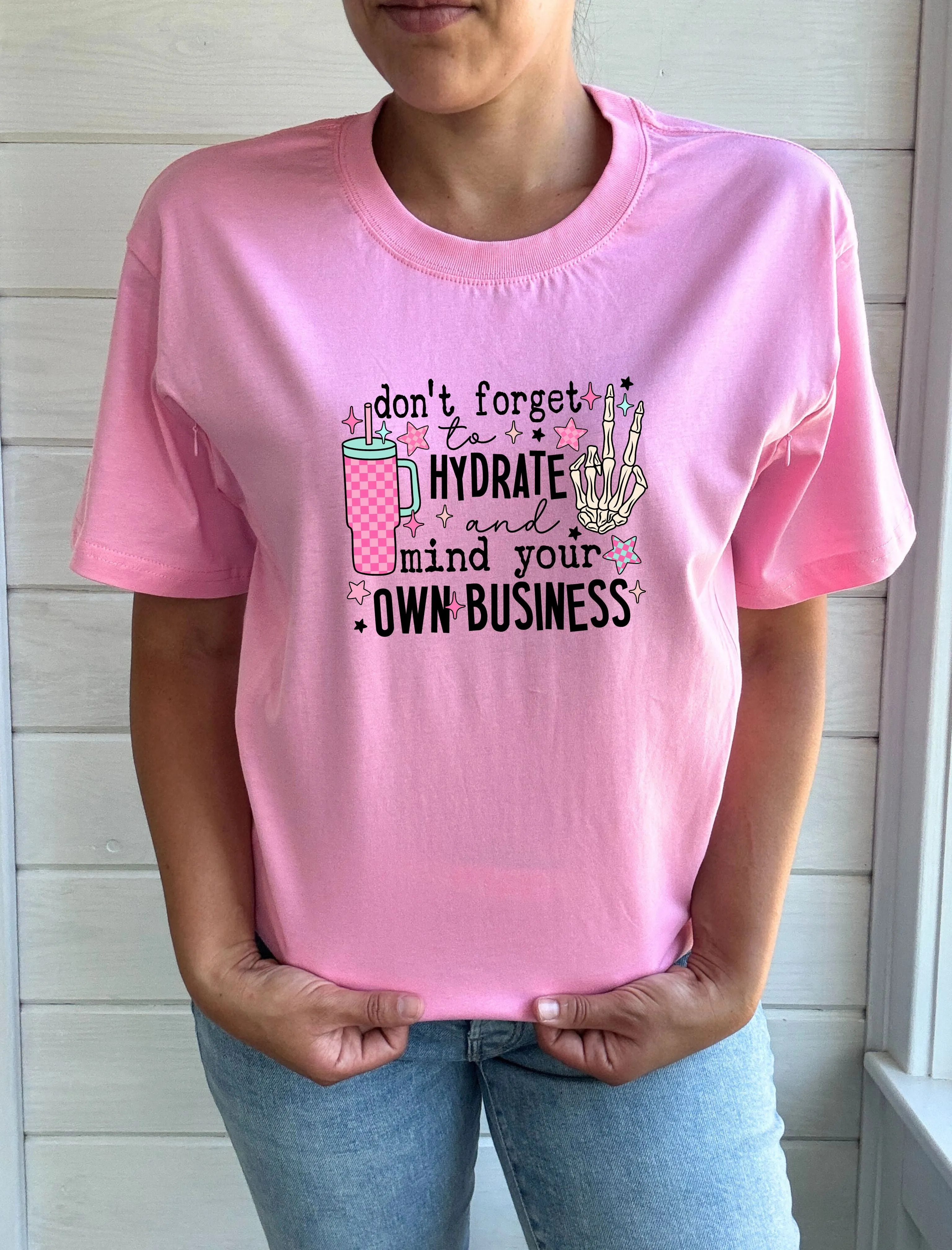 Hydrate & Mind Your Business Solid Comfort Tee