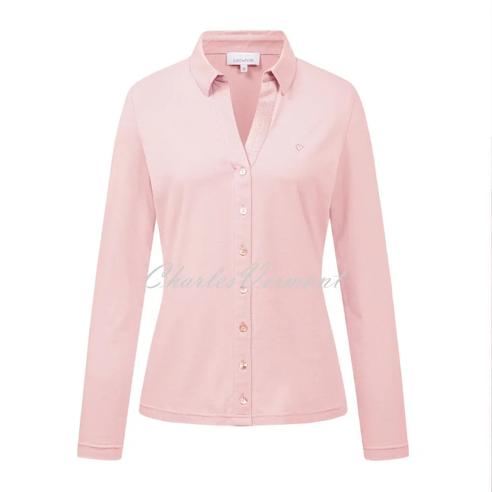 Just White Long Sleeve Blouse – Style J1303-320 (Pink)