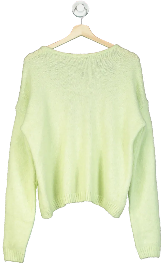 Karen Millen Soft Green Wool Blend Twist back Jumper UK XS