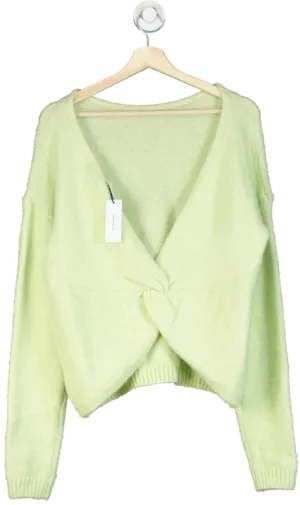 Karen Millen Soft Green Wool Blend Twist back Jumper UK XS