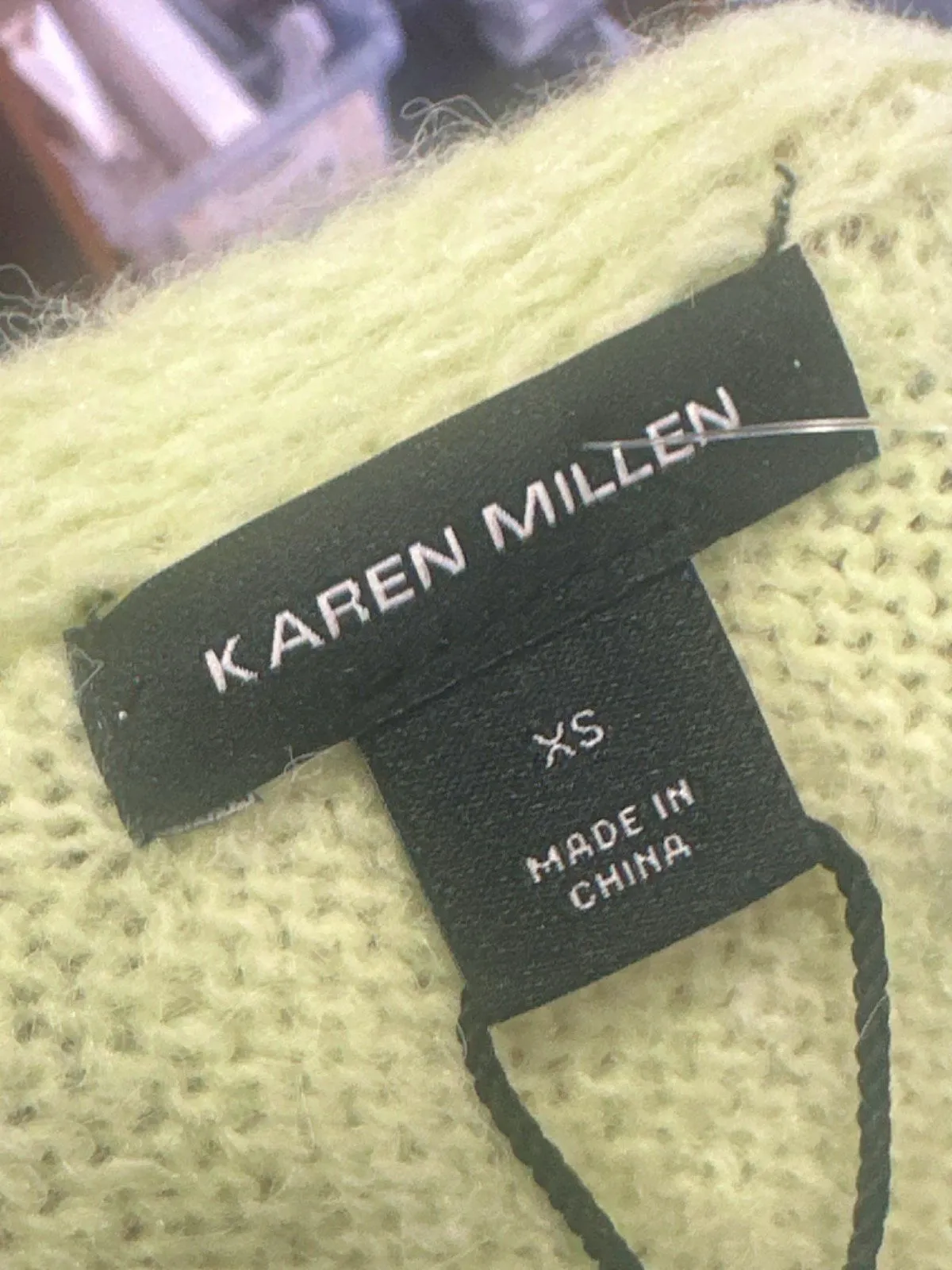 Karen Millen Soft Green Wool Blend Twist back Jumper UK XS