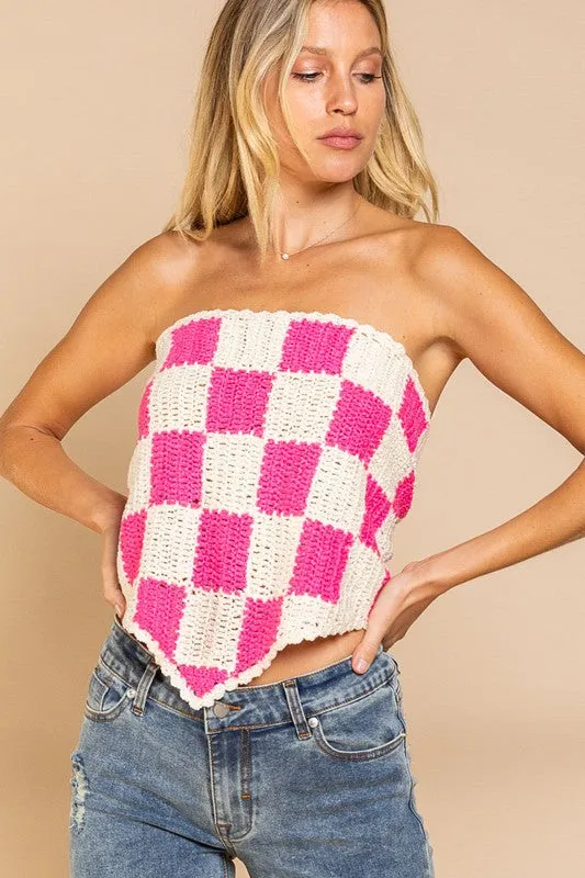 KNIT BANDEAU SCARF TOP