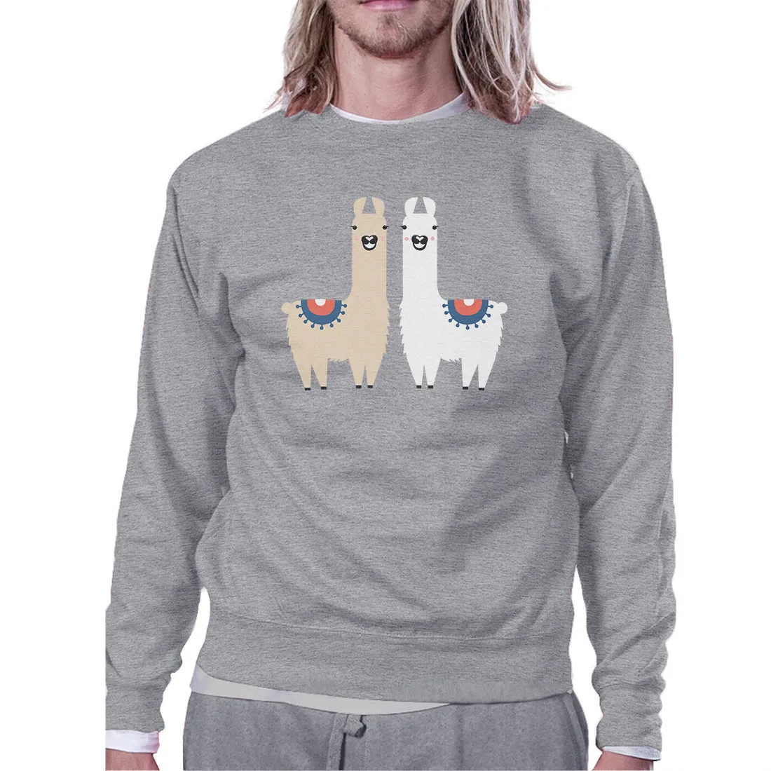 Llama Pattern Unisex Crewneck Sweatshirt