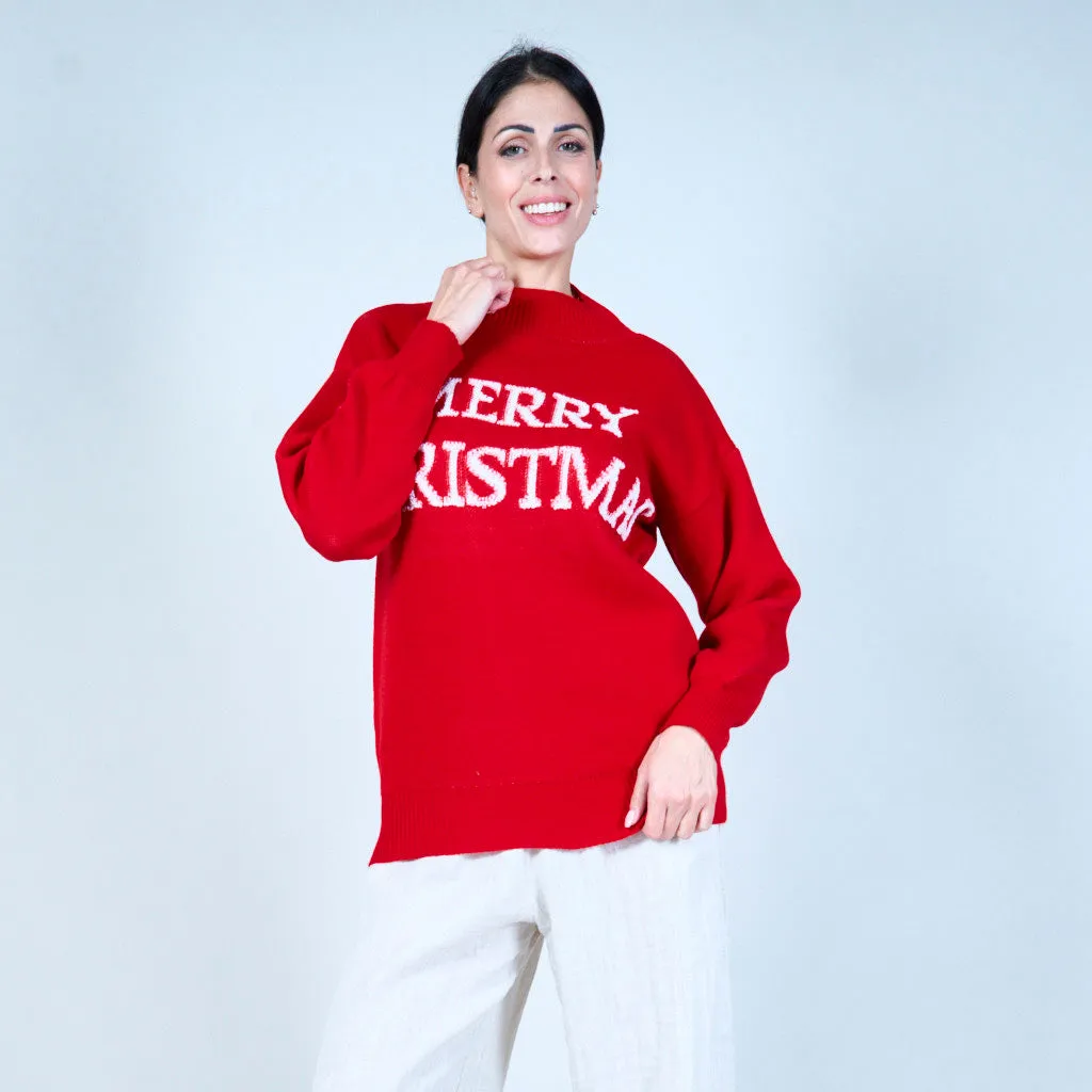 Merry Christmas slogan sweater wholesale