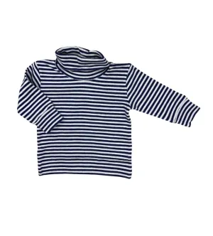 Navy/White Striped Turtleneck Shirt