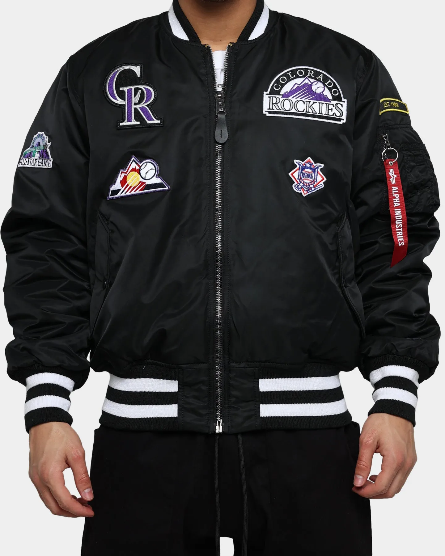 New Era Colorado Rockies Varsity Jacket Black