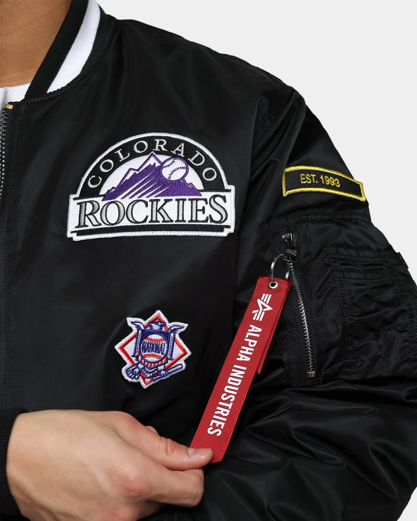 New Era Colorado Rockies Varsity Jacket Black