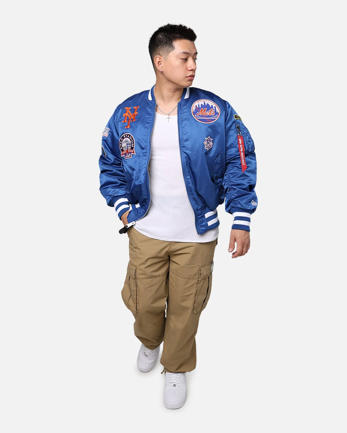 New Era X Alpha Series X MLB New York Mets MA-1 Bomber Jacket Royal