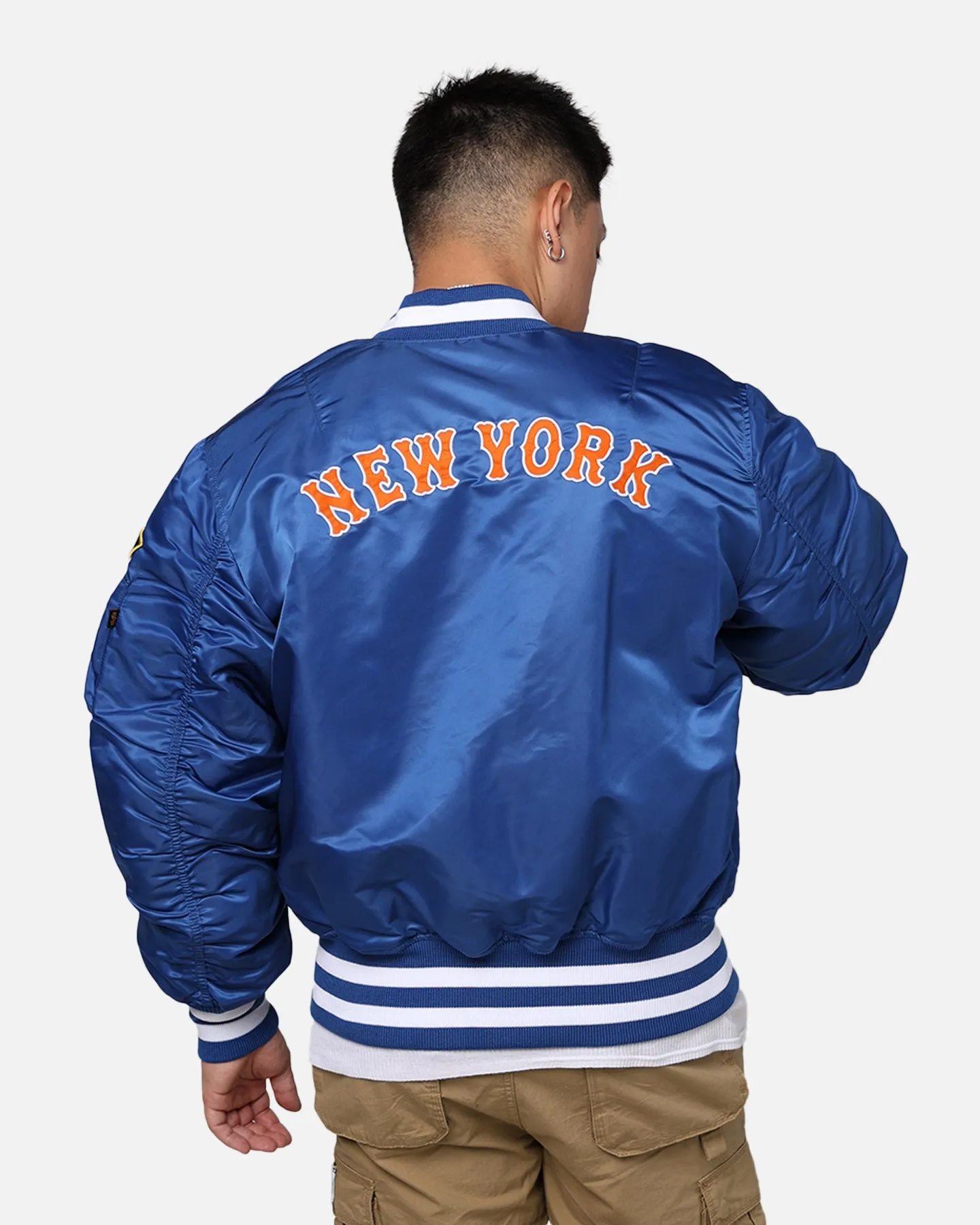 New Era X Alpha Series X MLB New York Mets MA-1 Bomber Jacket Royal