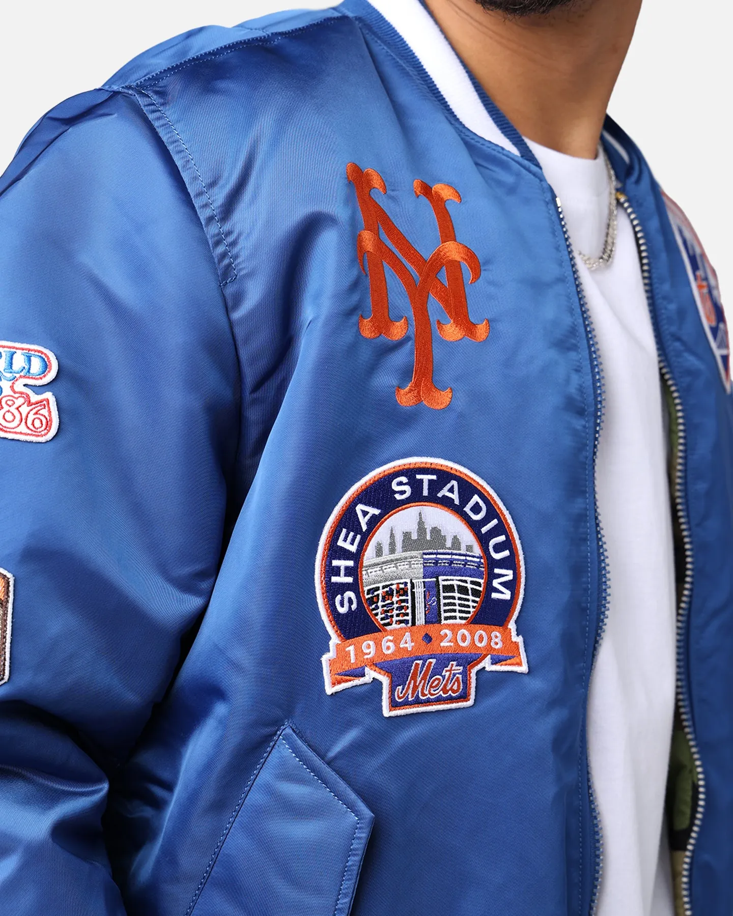 New Era X Alpha Series X MLB New York Mets MA-1 Bomber Jacket Royal