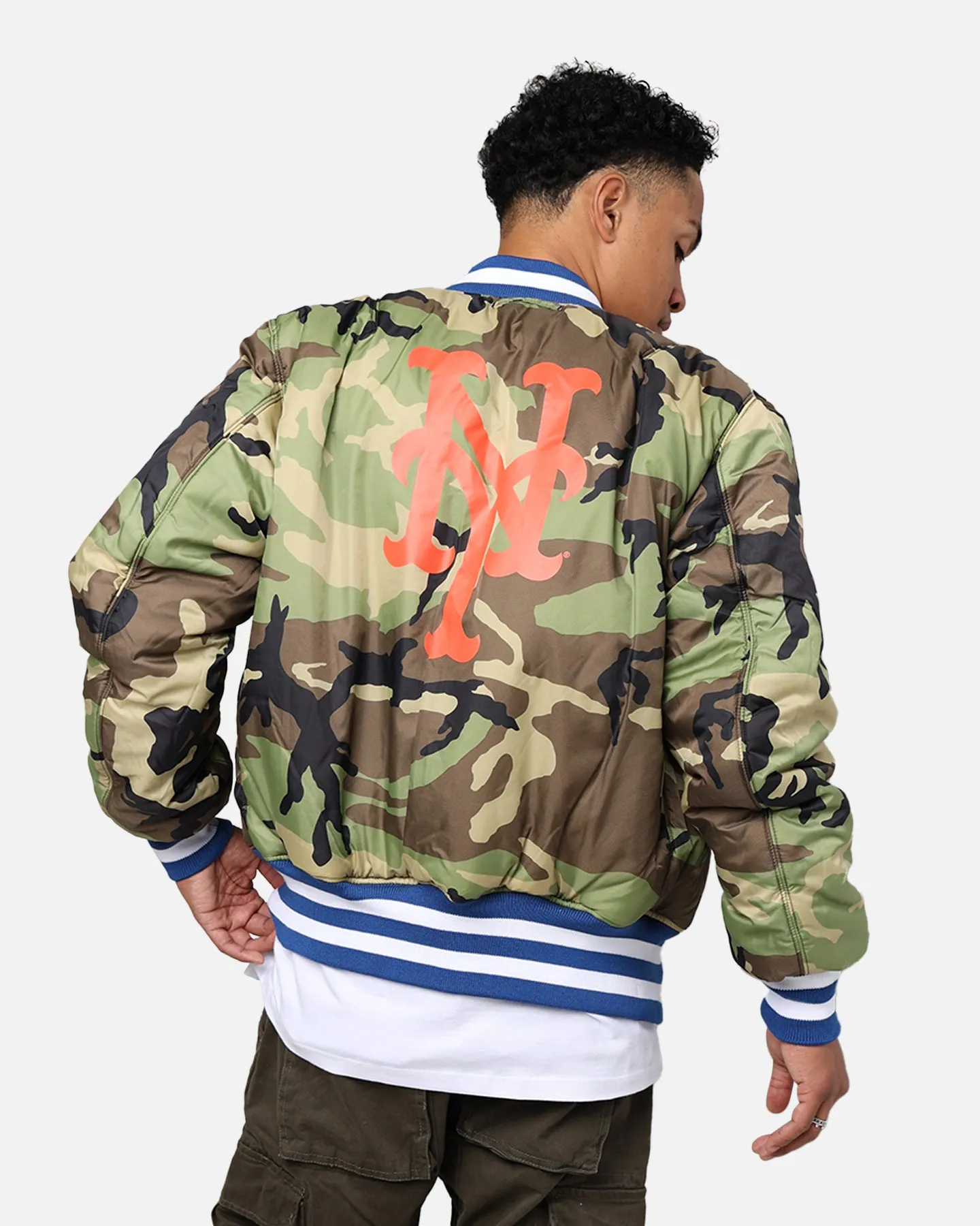 New Era X Alpha Series X MLB New York Mets MA-1 Bomber Jacket Royal