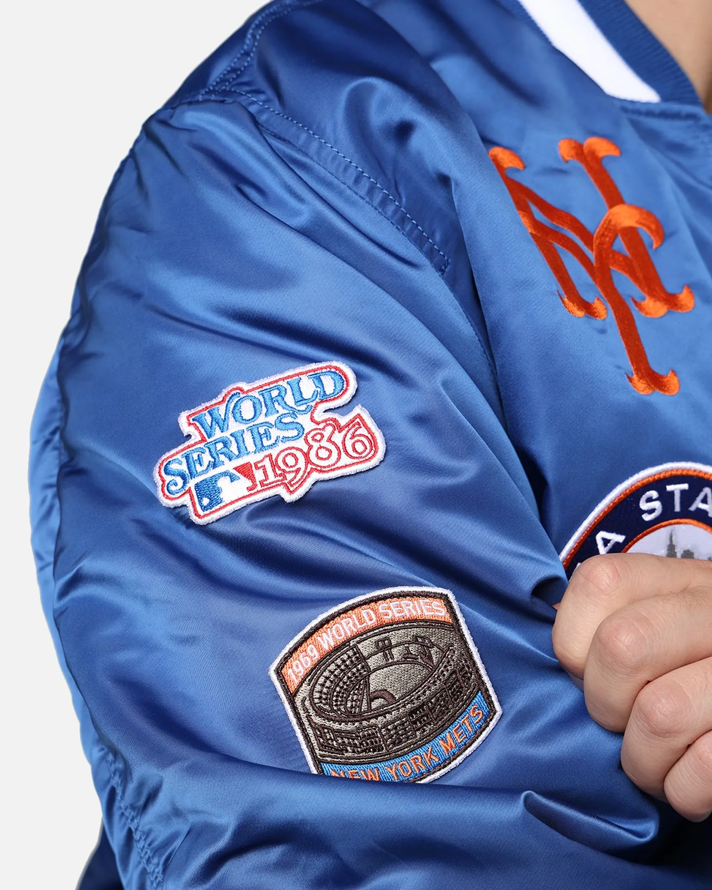 New Era X Alpha Series X MLB New York Mets MA-1 Bomber Jacket Royal