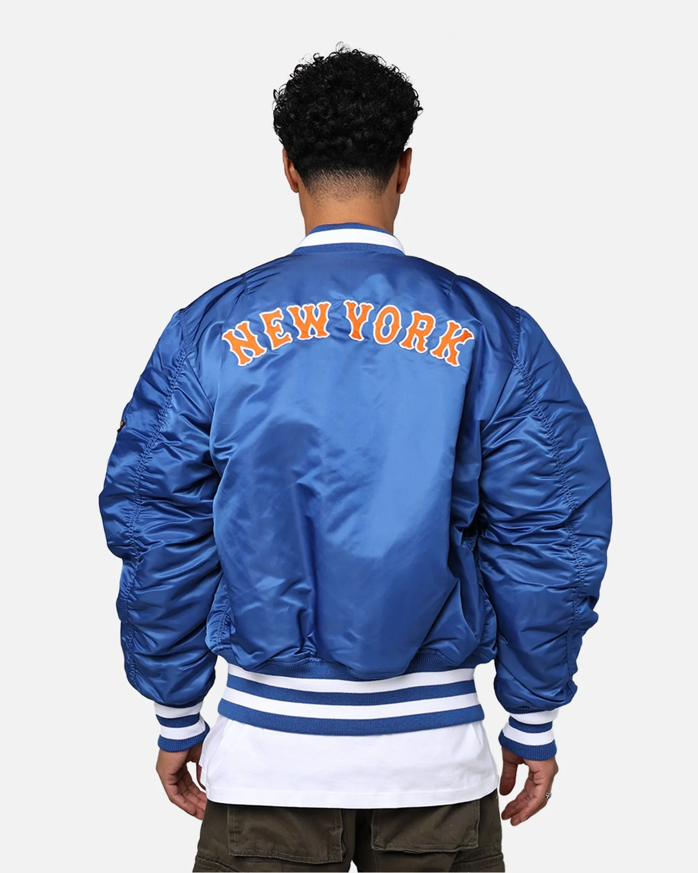 New Era X Alpha Series X MLB New York Mets MA-1 Bomber Jacket Royal