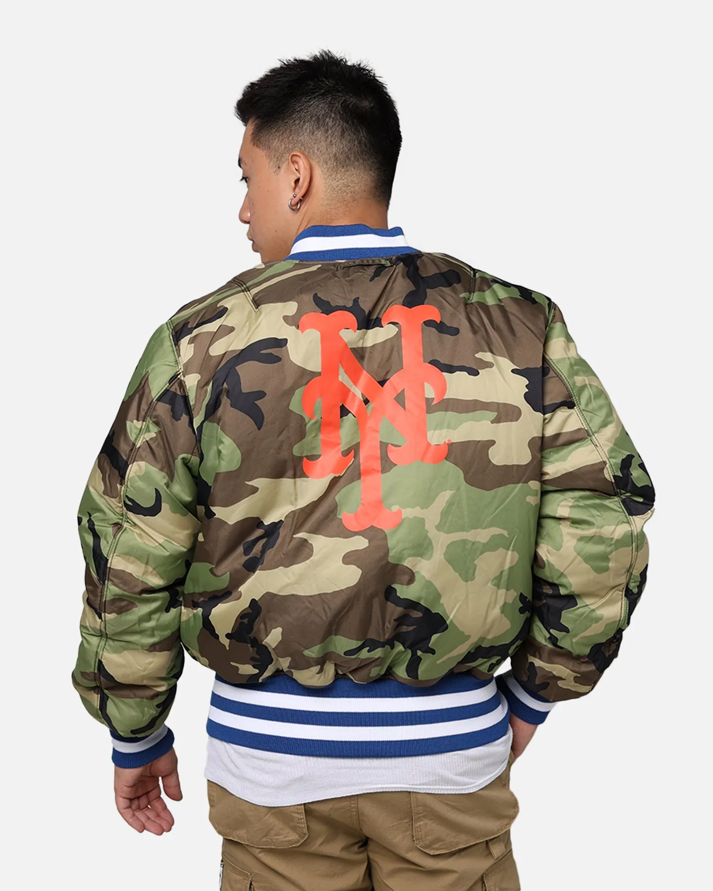 New Era X Alpha Series X MLB New York Mets MA-1 Bomber Jacket Royal