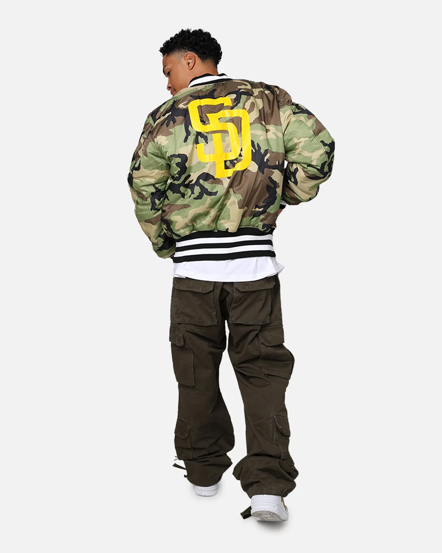 New Era X Alpha Series X MLB San Diego Padres MA-1 Bomber Jacket Black