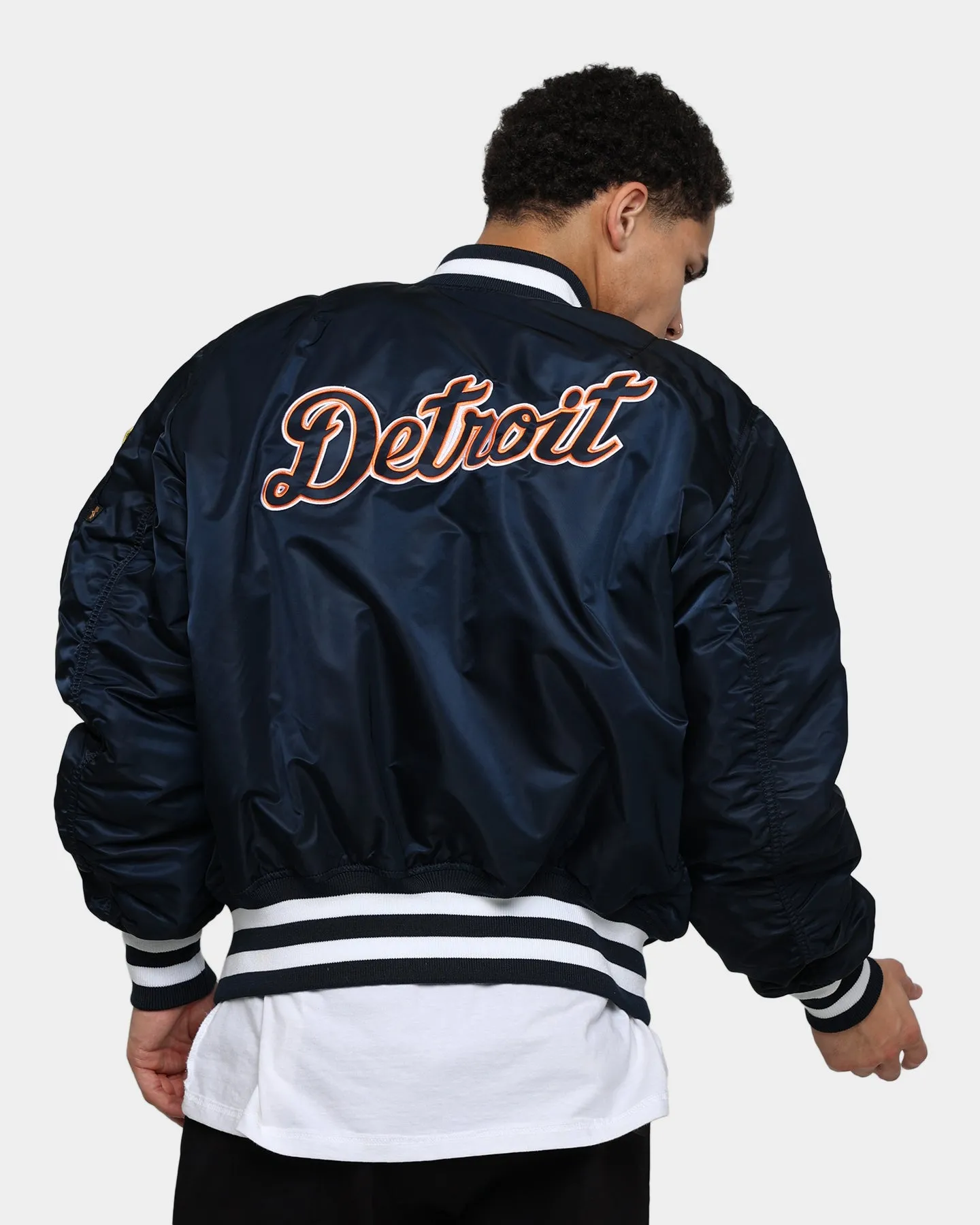 New Era X Alpha Series X NFL Detroit Tigers MA-1 Bomber Jacket Blue