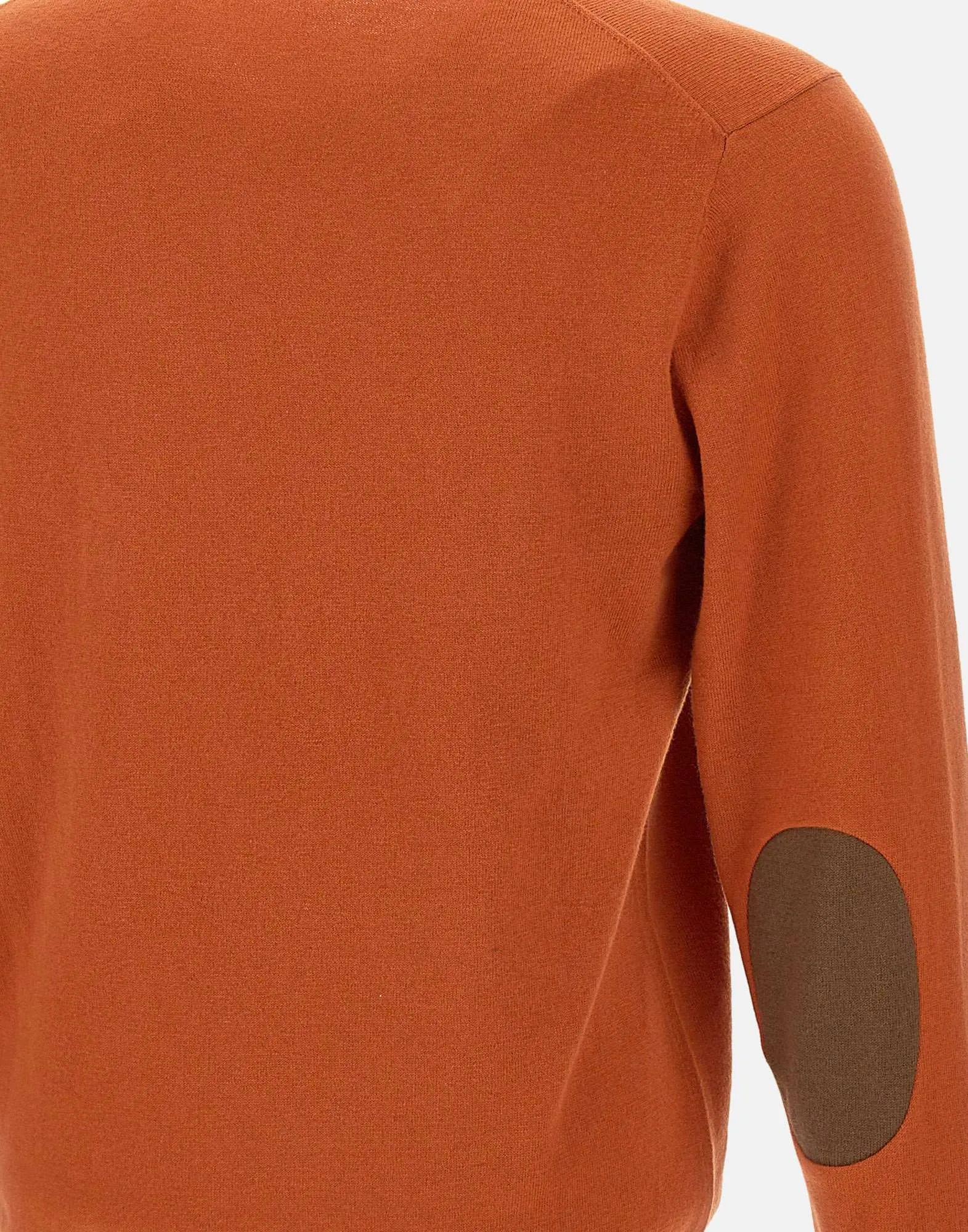 Orange Ribbed Crew Neck Sweater