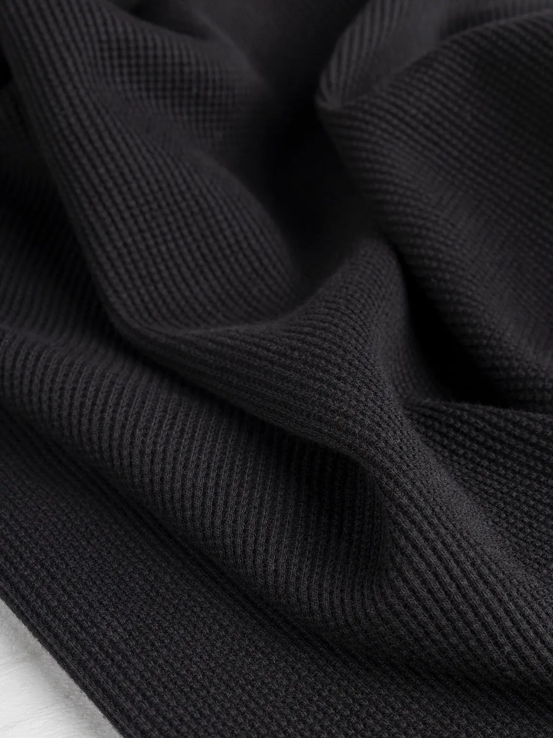 Organic Cotton Waffle Knit - Black