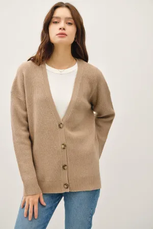 OVERSIZED BUTTON CARDIGAN