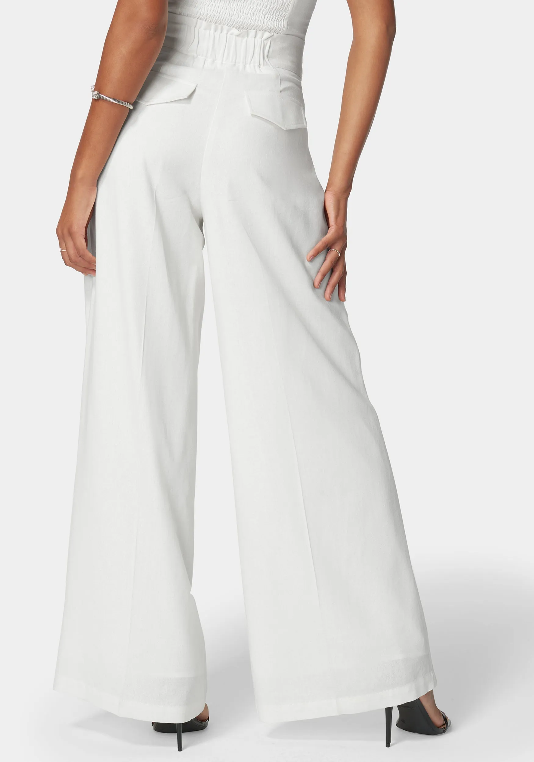 Pleated High Waist Full Wide Leg Pant