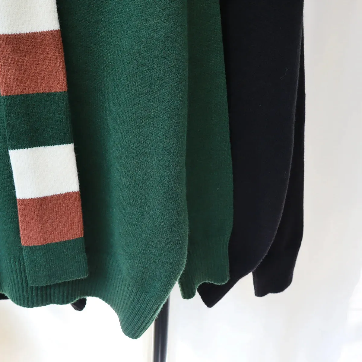 Pre Order:  Mock Contrast Scarf Knitted Sweater