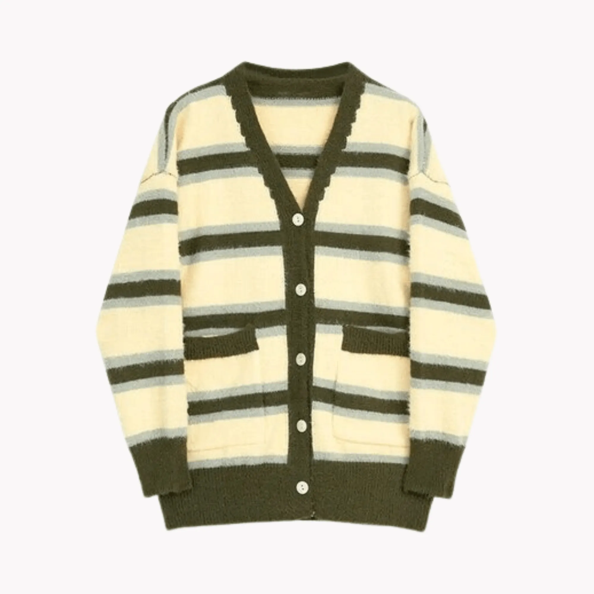 Pre Order:  Tri-Color Striped Oversized Knit Sweater