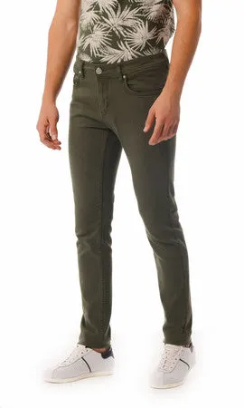 Regular Fit 5 Pocket Low Waist Cotton Khaki Denim