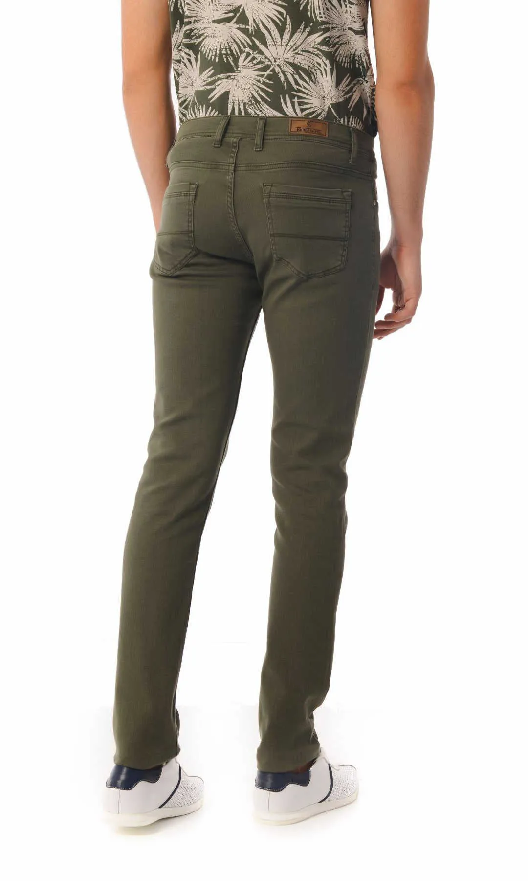 Regular Fit 5 Pocket Low Waist Cotton Khaki Denim