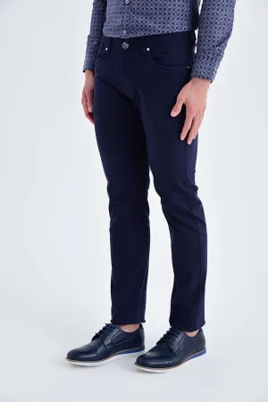 Regular Fit 5 Pocket Low Waist Cotton Navy Denim